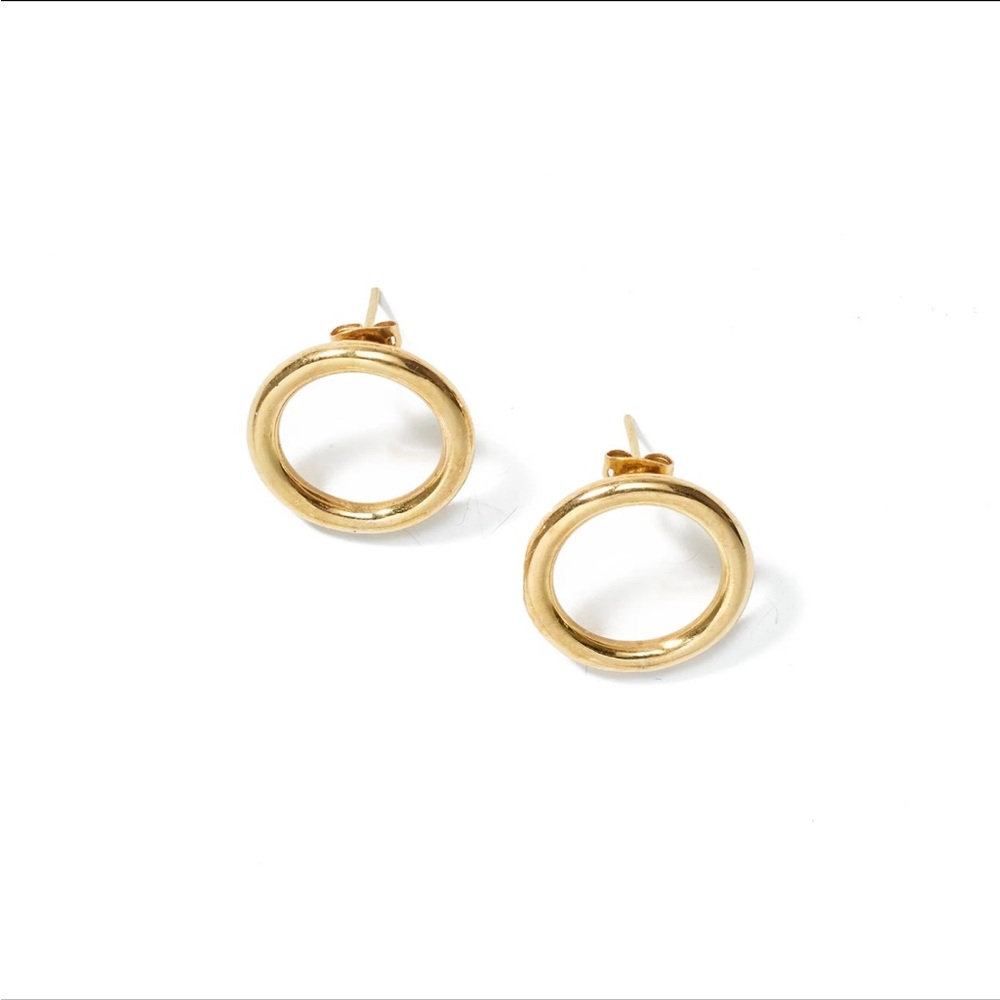 Raven + Lily Aida Small Brass Hoops - Measures 1.2" W with a 1.2" drop